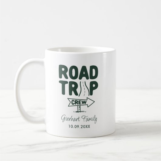 Mug La typographie du voyage en famille d'été Keepsaké (Gauche)
