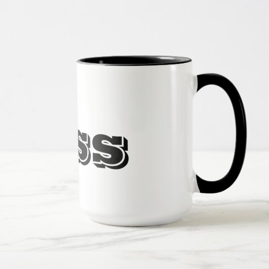 Mug La typographie noire personnalisée Boss amusante (Droite)