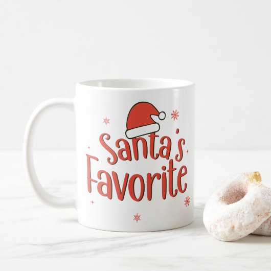 Mug La typographie préférée du Père Noël rétro (Avec donut)