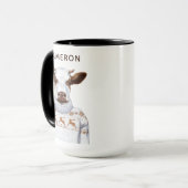 Mug La vache à chandail de Noël | ajoutent votre nom (Devant gauche)