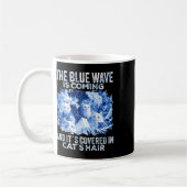 Mug La Vague Bleue Vient Couverte De Cheveux De Chat D (Gauche)