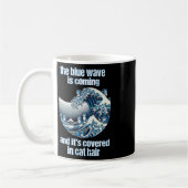 Mug La Vague Bleue Vient Couverte De Cheveux De Chat D (Gauche)