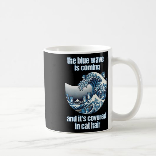Mug La Vague Bleue Vient Couverte De Cheveux De Chat D (Droite)