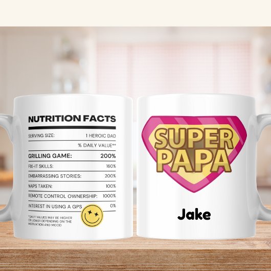 Mug La valeur nutritive alimentée par les blagues papa