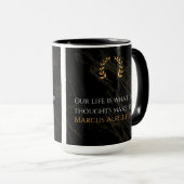 Mug La vérité de Marcus Aurelius : façonner la vie (Devant droit)