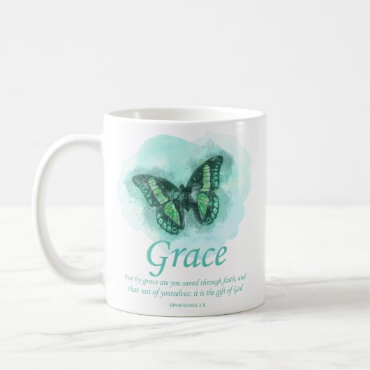 Mug La Verse des papillons de la Bible chrétienne des  (Gauche)