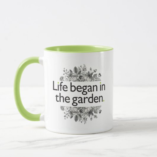 Mug La vie a commencé dans le jardin (Gauche)