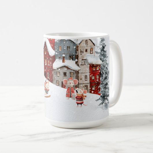Mug La vie à Mice Town - C'est l'hiver ! (Devant droit)