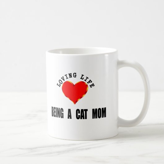 Mug La vie affectueuse étant une maman de chat (Droite)