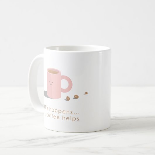 Mug La vie arrive café aide (Devant gauche)