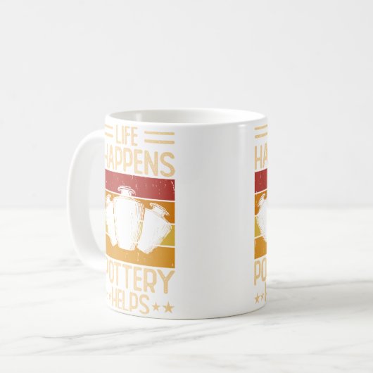 Mug La vie arrive, la poterie aide (Devant gauche)