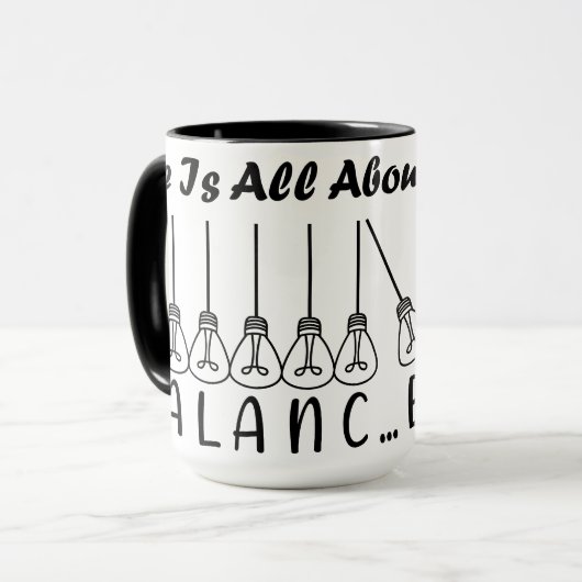 Mug La vie, c'est l'équilibre de l'inspiration de moti (Devant gauche)