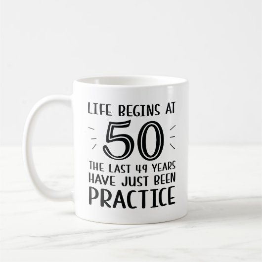 Mug La Vie Commence À 50 Ans (Gauche)