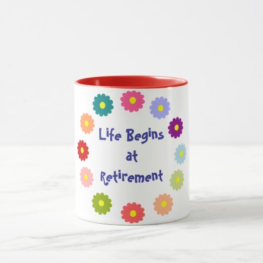 Mug La vie commence à la retraite (Centre)