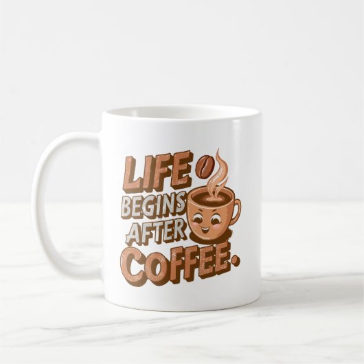 Mug La vie commence après la boue de café (Gauche)