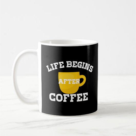 Mug La vie commence après le café Basic Dark (Gauche)