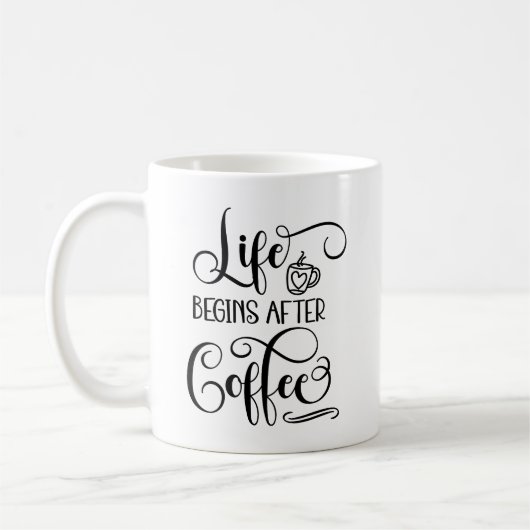Mug La Vie Commence Après Le Café - Citations De Café  (Gauche)