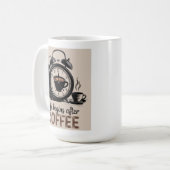 Mug La vie commence après le café classique Mug, 11 oz (Devant gauche)