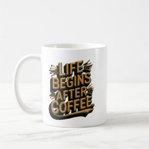 Mug La Vie Commence Après Le Café Retro Typographie Mu