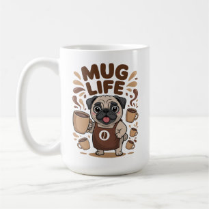 Mug La vie de la tasse, Pug de barista drôle amateur d