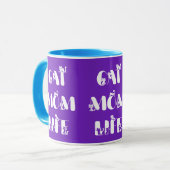 Mug La vie de maman chat violet Typographie Mignonne F (Devant gauche)