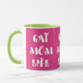 Mug La vie de maman de chat rose, typographie mignonne (Gauche)