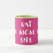 Mug La vie de maman de chat rose, typographie mignonne (Centre)