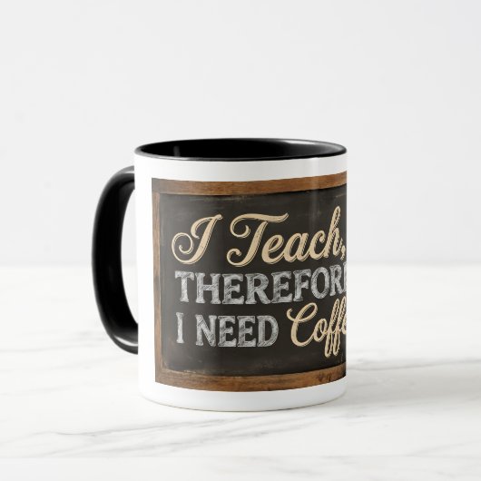 Mug La vie d'enseignant Tableau Craie Café (Devant gauche)