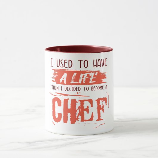Mug La vie du chef. Drôle Idée Cadeau. (Centre)