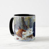 Mug La vie d'un chasseur Un saccage Arthur Tait 1856 (Devant gauche)