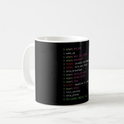 Mug La vie d'un programmeur| Cadeau Geek de codage (Devant gauche)
