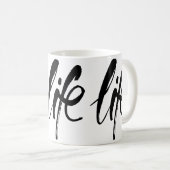 Mug La vie en noir brossé (Devant droit)