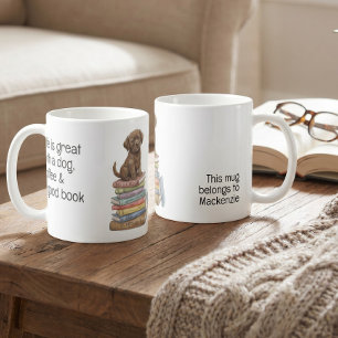 Mug La vie est belle avec un chien et un bon livre