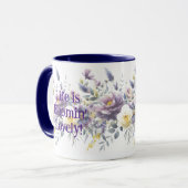 Mug La vie est Bloomin Lovely Ajouter votre propre cit (Devant gauche)