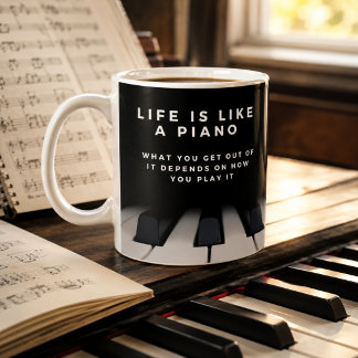 Mug La vie est comme un piano Inspirant