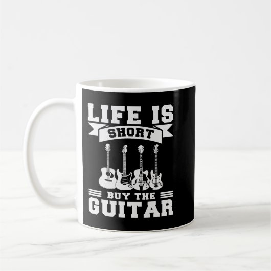 Mug La vie est courte Acheter la Guitare Mens Graphic (Gauche)