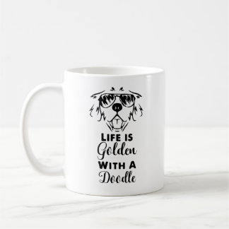 Mug La vie est dorée avec un Doodé, maman de chien