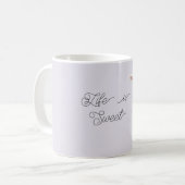 Mug La vie est douce agneau heureux arc lavande (Devant gauche)