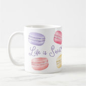 Mug La vie est douce aquarelle Rainbow Macaroon Monogr (Gauche)