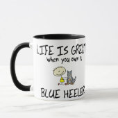 Mug La vie est grand Heeler bleu (Gauche)