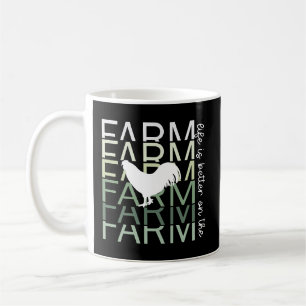 Mug La vie est meilleure à la ferme avec le coq