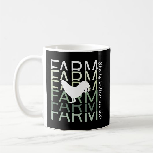 Mug La vie est meilleure à la ferme avec le coq (Gauche)