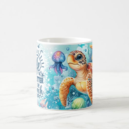 Mug la vie est meilleure à la plage (Centre)