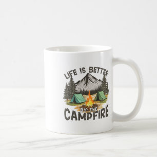Mug La vie est meilleure au camp près du feu de camp m