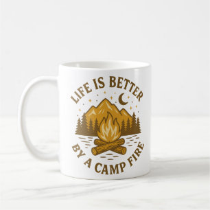 Mug La vie est meilleure au coin d'un feu de camp Vint