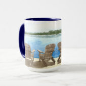 Mug La vie est meilleure au lac, chaises Adirondack,  (Devant gauche)
