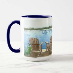 Mug La vie est meilleure au lac, chaises Adirondack, M