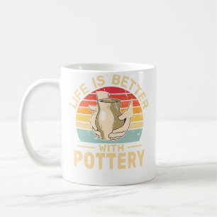 Mug La vie est meilleure avec la céramique rétro Sculp