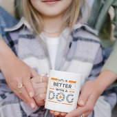 Mug La vie est meilleure avec le chien gris et orange