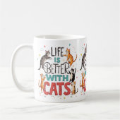 Mug La vie est meilleure avec les chats (Gauche)